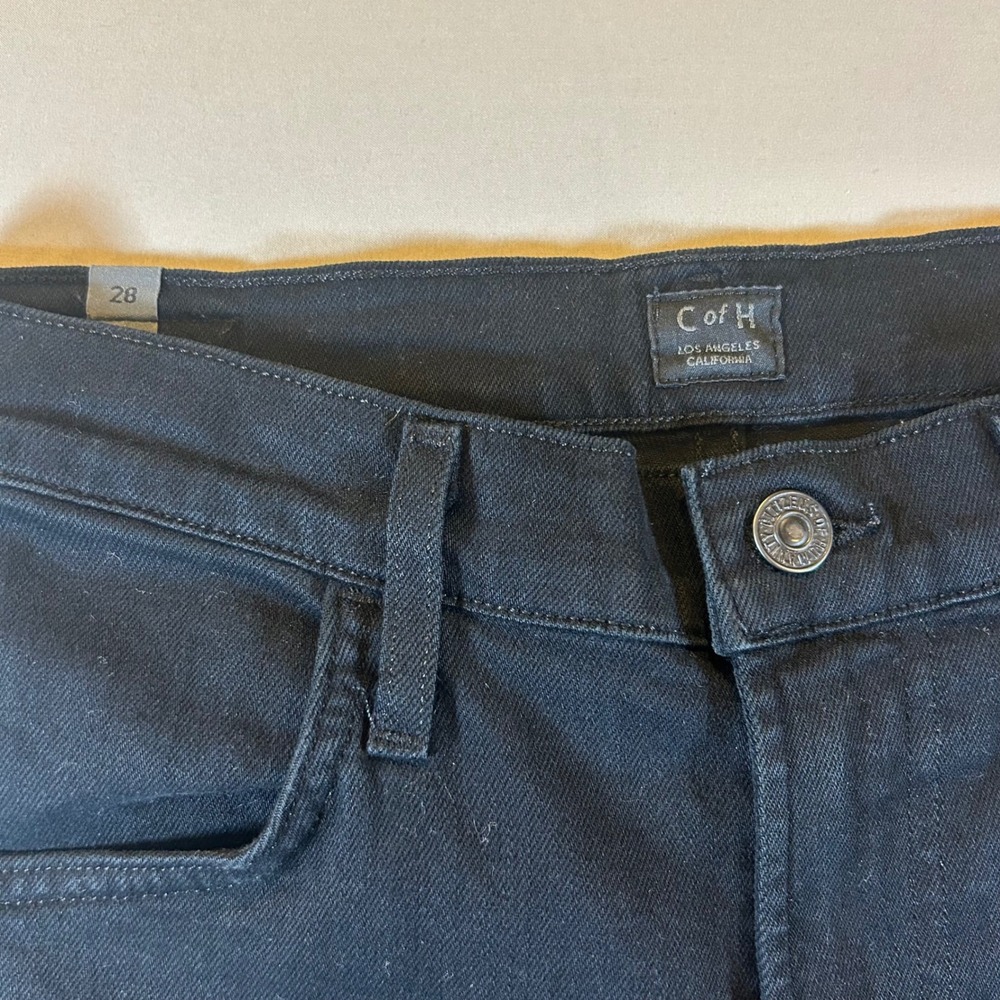 Citizens of Humanity Drew Flounce High Rise Black Flare Fringe Jeans 28 - Picture 2 of 8